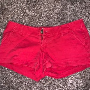 Low rise vibrant red shorts